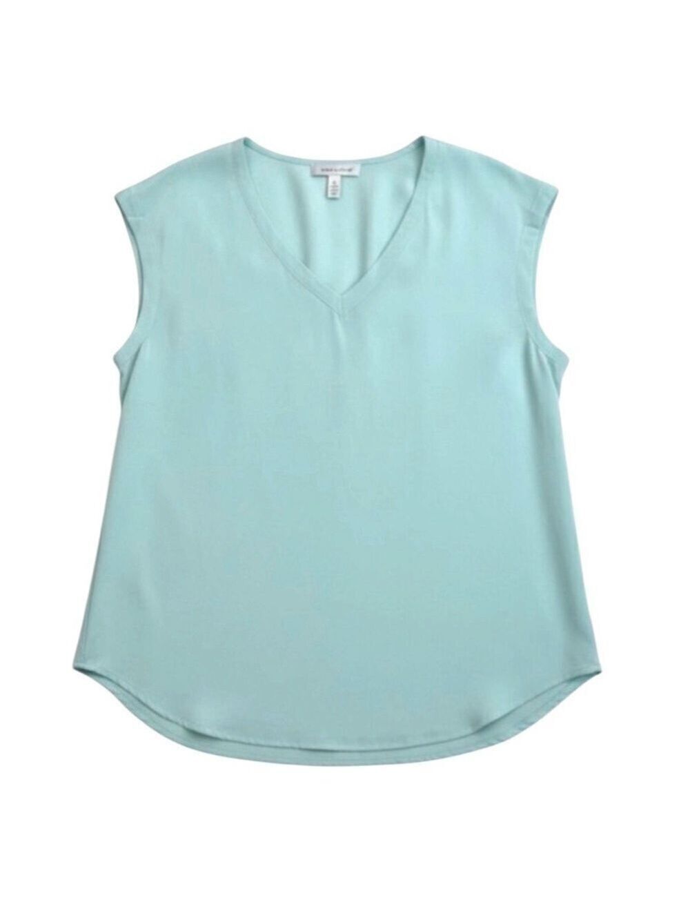 Chaser Silk Basics Aqua Blue Cap Sleeve Top via Medium